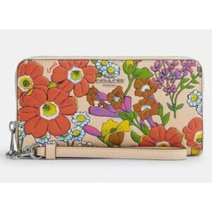 Coach Long Zip Around Wallet With Floral Print